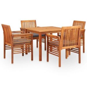 vidaXL Set mobilier de exterior cu perne 5 piese, lemn masiv de acacia imagine