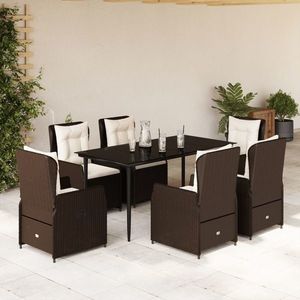 vidaXL Set mobilier de grădină cu perne, 7 piese, maro, poliratan imagine