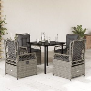 vidaXL Set mobilier de grădină cu perne, 5 piese gri deschis poliratan imagine