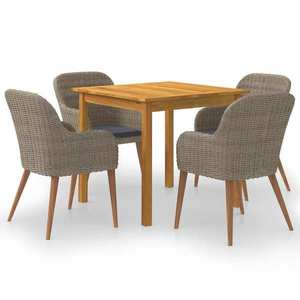 vidaXL Set mobilier de grădină, 5 piese, maro imagine
