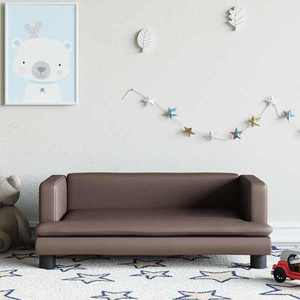 vidaXL Canapea pentru copii, maro, 80x45x30 cm piele artificială imagine