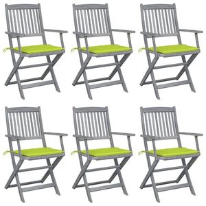 vidaXL Scaune pliante de exterior cu perne 6 buc. lemn masiv de acacia imagine