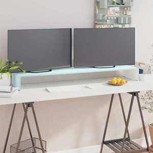 vidaXL Stativ TV/Suport monitor, sticlă, verde, 120 x 30 x 13 cm imagine