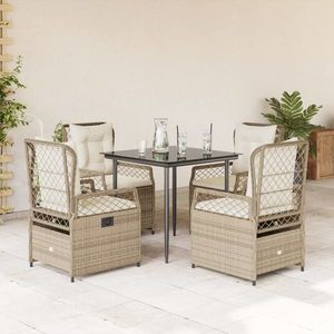 vidaXL Set mobilier de grădină cu perne, 5 piese, bej, poliratan imagine