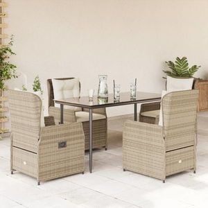 vidaXL Set mobilier de grădină cu perne, 5 piese, bej, poliratan imagine
