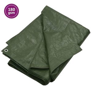 vidaXL Prelată 180 g/m², verde, 6x6 m, HDPE imagine