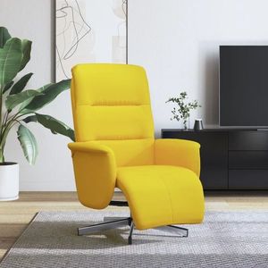 vidaXL Fotoliu rabatabil cu suport de picioare, galben deschis, textil imagine