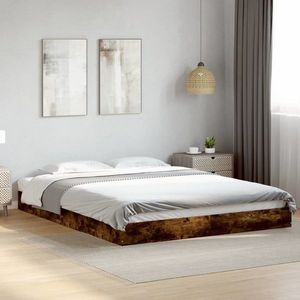vidaXL Cadru de pat fără saltea Stejar afumat 160x200cm Lemn prelucrat imagine