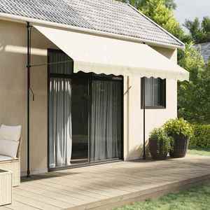 vidaXL Copertină retractabilă, crem, 300x150 cm, țesătură și oțel imagine