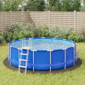 vidaXL Acoperire geotextil piscină, gri deschis, Ø428 cm, poliester imagine