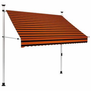 vidaXL Copertină retractabilă manual, portocaliu și maro, 200 cm imagine