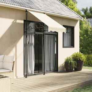 vidaXL Copertină retractabilă, crem, 100x150 cm, țesătură și oțel imagine