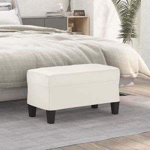 vidaXL Bancă, crem, 70x35x41 cm, piele ecologică imagine