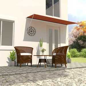 vidaXL Copertină retractabilă, portocaliu și maro, 350 x 150 cm imagine