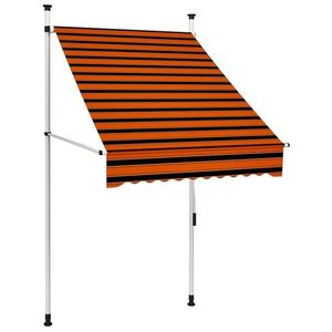 vidaXL Copertină retractabilă manual, portocaliu și maro, 100 cm imagine