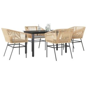 vidaXL Set mobilier de grădină cu perne 5 piese maro sticlă polirattan imagine