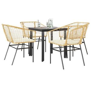 vidaXL Set mobilier de grădină cu perne 5 piese maro sticlă polirattan imagine