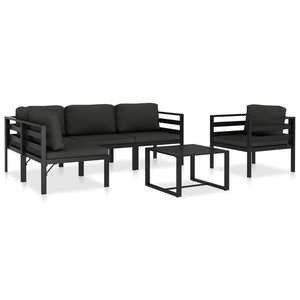 vidaXL Set mobilier de grădină cu perne, 6 piese, antracit, aluminiu imagine