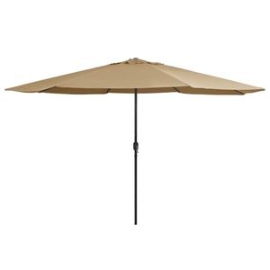 vidaXL Umbrelă de soare de grădină, stâlp metalic, taupe, 390 cm imagine