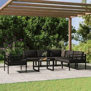 vidaXL Set mobilier de grădină cu perne, 7 piese, antracit, aluminiu imagine