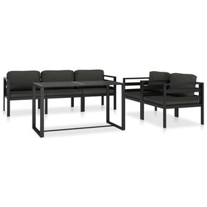 vidaXL Set mobilier de grădină cu perne, 6 piese, antracit, aluminiu imagine