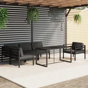 vidaXL Set mobilier de grădină cu perne, 6 piese, antracit, aluminiu imagine