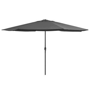 vidaXL Umbrelă de soare de grădină, stâlp metalic, antracit, 390 cm imagine