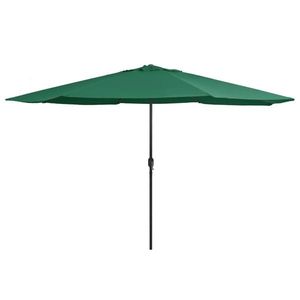 vidaXL Umbrelă de soare de grădină, stâlp metalic, verde, 390 cm imagine