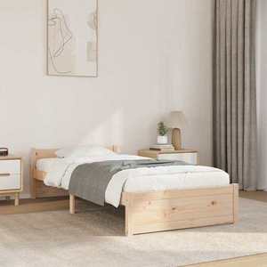 vidaXL Cadru de pat single, 90x190 cm, lemn masiv imagine
