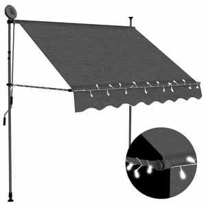 Copertina retractabila manual cu led, antracit, 100 cm imagine