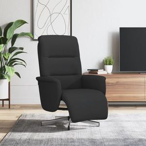 vidaXL Fotoliu rabatabil cu suport de picioare, negru, textil imagine