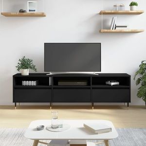 vidaXL Comodă TV, negru, 150x30x44, 5 cm, lemn prelucrat imagine