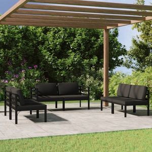 vidaXL Set mobilier de grădină cu perne, 6 piese, antracit, aluminiu imagine