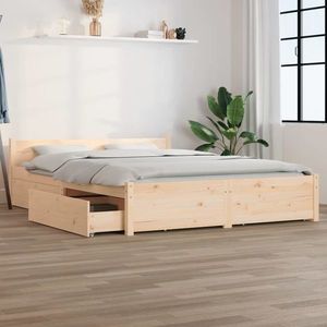 vidaXL Cadru de pat cu sertare, 140x190 cm imagine