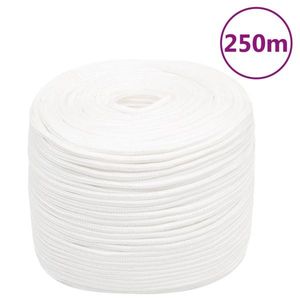 vidaXL Frânghie de barcă, alb complet, 6 mm, 250 m, polipropilenă imagine