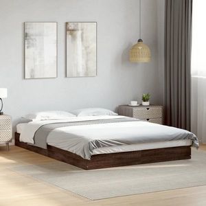 vidaXL Cadru pat fără saltea stejar maro 140x200 cm lemn prelucrat imagine