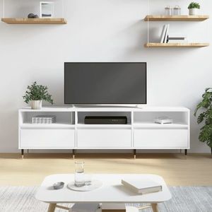 vidaXL Comodă TV, alb, 150x30x44, 5 cm, lemn prelucrat imagine