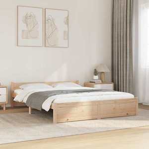 vidaXL Cadru de pat, 140x190 cm, lemn masiv imagine