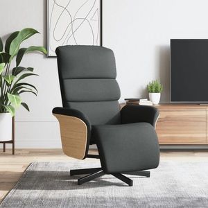 vidaXL Fotoliu rabatabil cu suport de picioare, gri închis, textil imagine