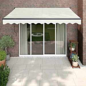 vidaXL Copertină retractabilă, crem, 3x2, 5 m, textil și aluminiu imagine