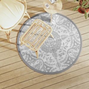 vidaXL Covor de exterior, ARAKIL gri deschis, Ø120 cm, PP imagine