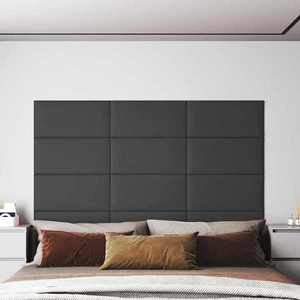 vidaXL Panouri de perete 12 buc. gri 60x30 cm piele ecologică 2, 16 m² imagine