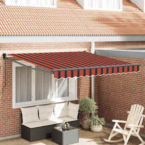 vidaXL Copertină retractabilă portocaliu/maro 3x2, 5 m, textil/aluminiu imagine