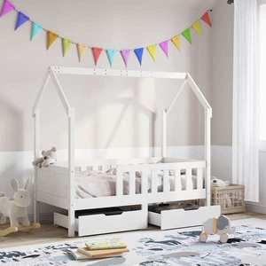 vidaXL Cadru de pat copii cu sertare, 80x170 cm, lemn masiv pin imagine
