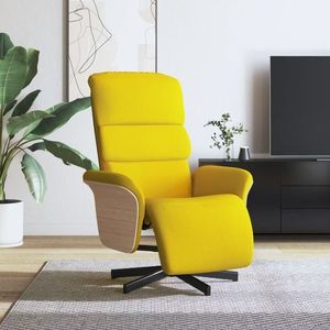 vidaXL Fotoliu rabatabil cu suport de picioare, galben deschis, textil imagine