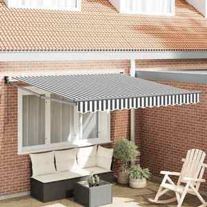 vidaXL Copertină retractabilă antracit/alb, 3x2, 5 m, textil/aluminiu imagine