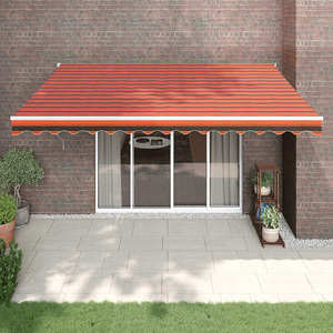 vidaXL Copertină retractabilă automată, portocaliu și maro, 4, 5x3 m imagine
