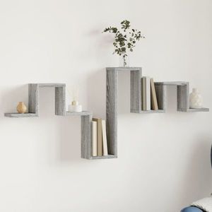 vidaXL Raft de perete, gri sonoma, 104, 5x10x43 cm, lemn prelucrat imagine