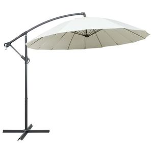 vidaXL Umbrelă de soare suspendată, alb, 3 m, stâlp de aluminiu imagine