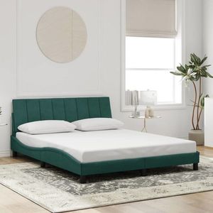 vidaXL Cadru de pat fără saltea, verde închis, 160x200 cm, catifea imagine